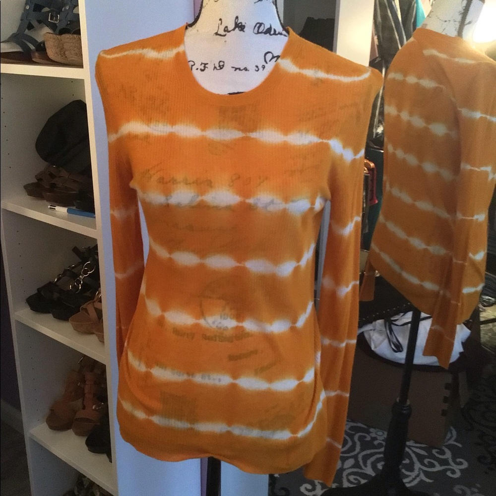 🚨Michael Kors Orange Knit Tie Dye Shirt M